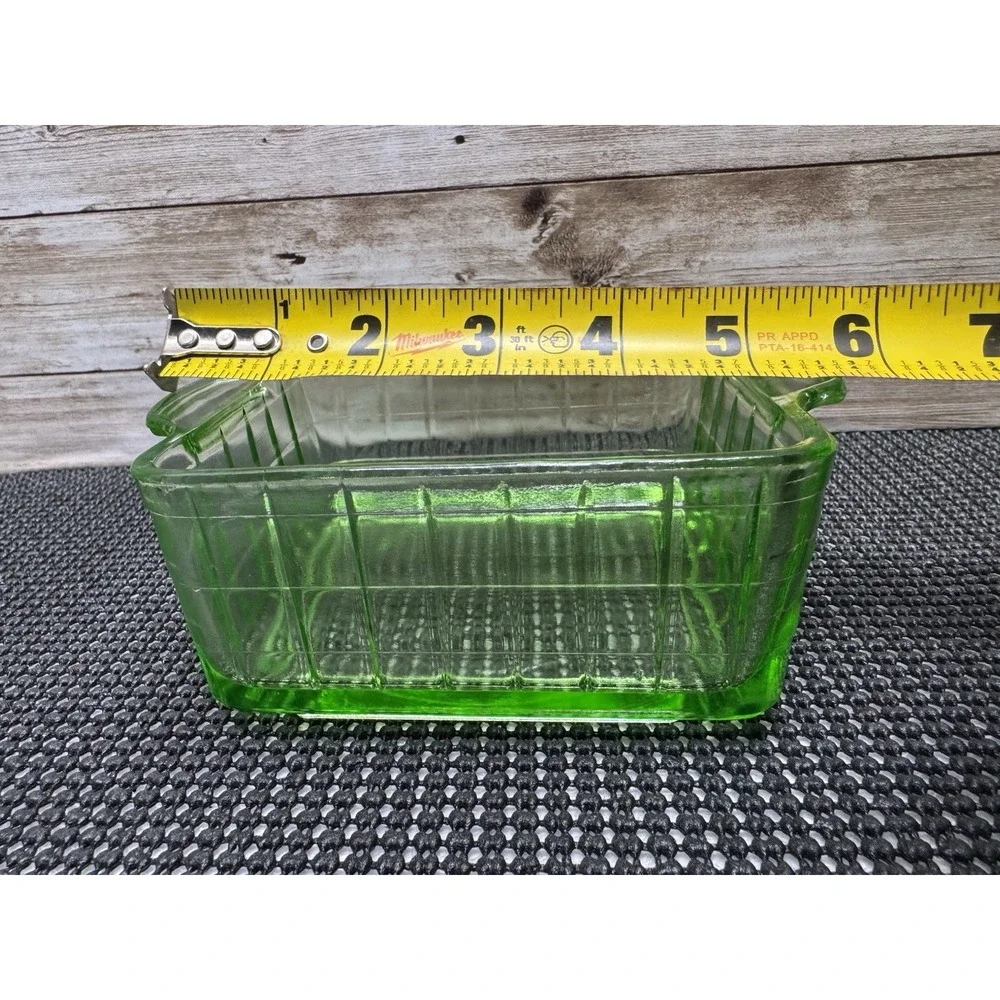 Hazel-Atlas Glass Company Square refrigerator Dish Y Pattern Lid Antique 1920s